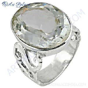 Crystal Gemstone Silver Ring
