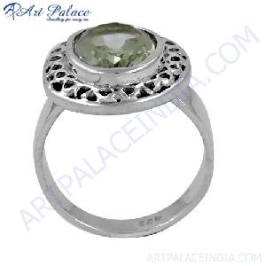 Green Amethyst Gemstone ring