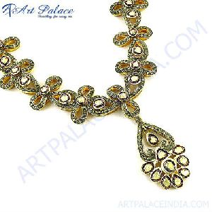 Heart Shape Style Victorian Multi Gemstones Necklace