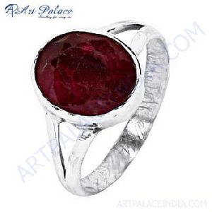 Ruby Gemstone Silver Ring