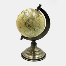 Antique Brass Plated World Globe with aluminium
