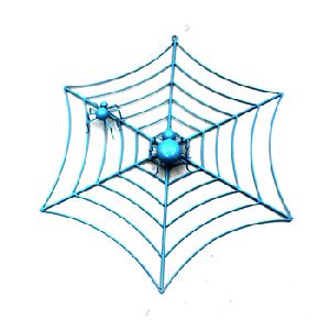 Blue Radiance Iron Cobweb Design Wall Decoration