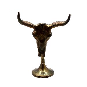 Copper Aluminium Bull Head Sculptures