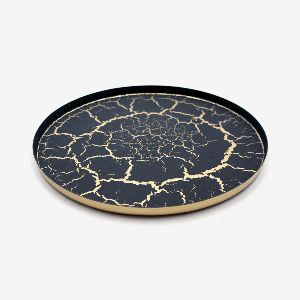 Gold Texture Iron Decorative Food Serving Plates
