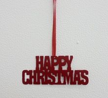 Matt Red Happy Christmas Hanging Ornament