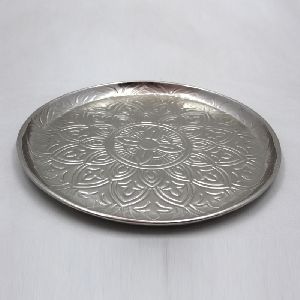 Nickel Plated Iron Round Food Serving Plate