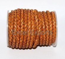 Light Brown Braided Leather Cords