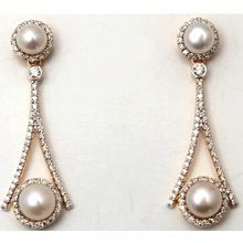 diamond studded pearl hanging