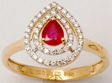Ruby Gemstone and accented diamonds ring