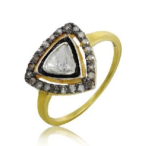 925 Sterling Silver Jewellery Traditional Diamond, Inlay Ring