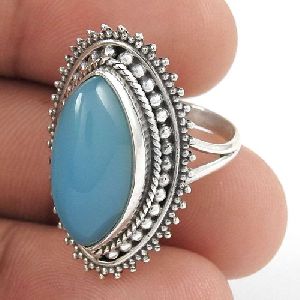 First Sight Chalcedony Gemstone Silver Jewellery Ring
