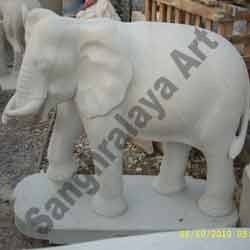 Grey Stone Elephant Statue