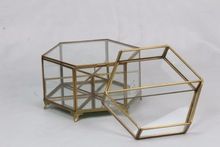 Hexagonal Shaped Glass Decor Rack