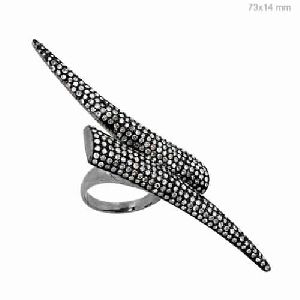 925 STERLING SILVER DIAMOND PAVE RING