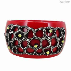 PAVE DIAMOND BAKELITE BANGLE