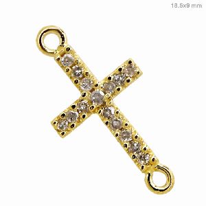 PAVE DIAMOND CROSS CONNECTOR JEWELRY