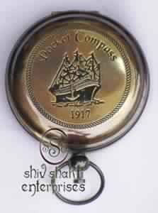 Antique 1917 Push Button Compass