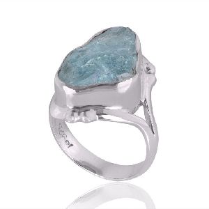 Aquamarine Gemstone 925 Sterling Silver Ring