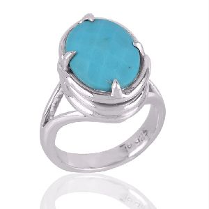 Arizona Turquoise Solid 925 Silver Mens Womens Ring