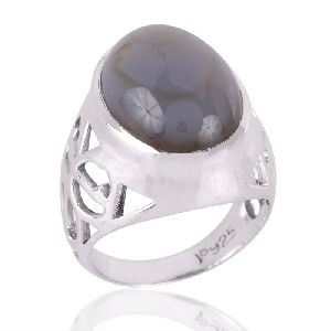 Blue Onyx Gemstone 925 Sterling Silver Ring