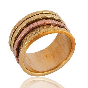 Gold Plated Copper and Brass Spinner Ring