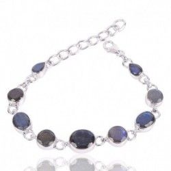 Labradorite Gemstone Silver Bracelet