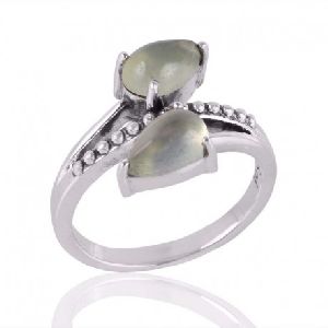Prehnite and Sterling Silver Engagement Ring
