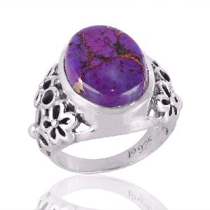 Purple Copper Turquoise Mens Womens Ring