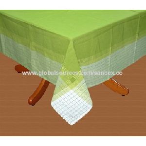 Tablecloth green, made of 100% soft cotton, customized design welcome / accepted, azo free dyes.