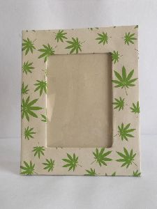 100% hemp paper printed hemp leaves photo frame