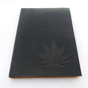 Hand bound goat leather journal in black color