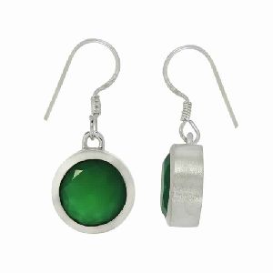 Green Onyx Gemstone Sterling Silver Earring