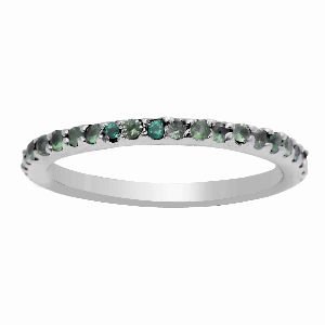 Round Green Cubic Zirconia Band Engagement Ring