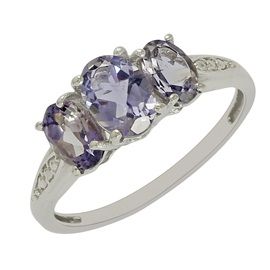 Tanzanite Studded Silver Ring