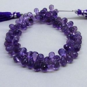 Amethyst faceted drops loose beads