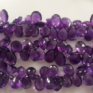 amethyst faceted pears gemstone beads