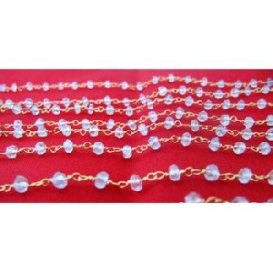 Aquamarine rosary gemstone beaded chain