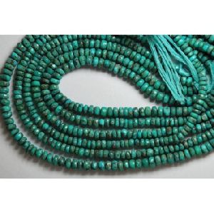 Arizona turquoise roundel faceted beads