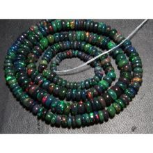 Black Ethiopian opal smooth roundels loose beads