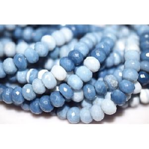 Blue opal roundel faceted natural gemstone beads