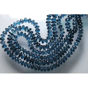 blue topaz faceted roundel natural stone beads