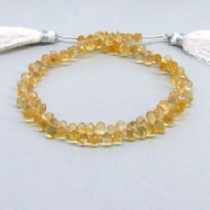 Citrine faceted drops gemstone beads