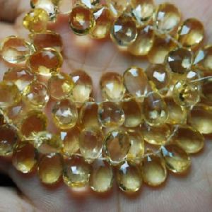 Citrine faceted pears beads