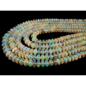Ethiopian opal roundel beads