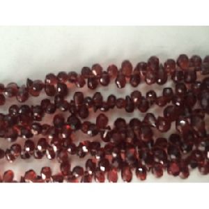 garnet faceted tear drops beads
