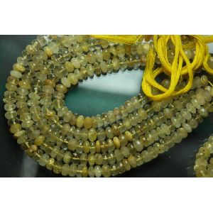 Golden rutilated faceted rondel wbeads