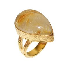 Golden rutilated gemstone rings
