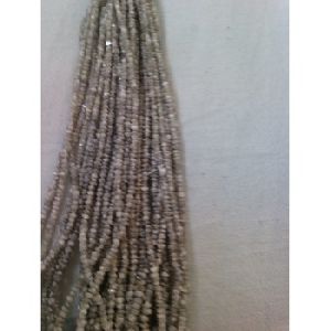 Grey diamond smooth chips beads