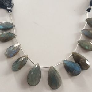 Labradorite faceted pears gemstone beads