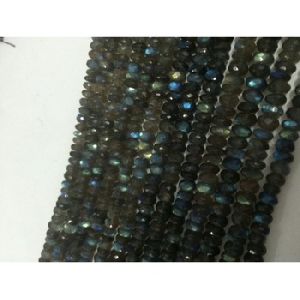Labradorite roundel faceted gemstone beads